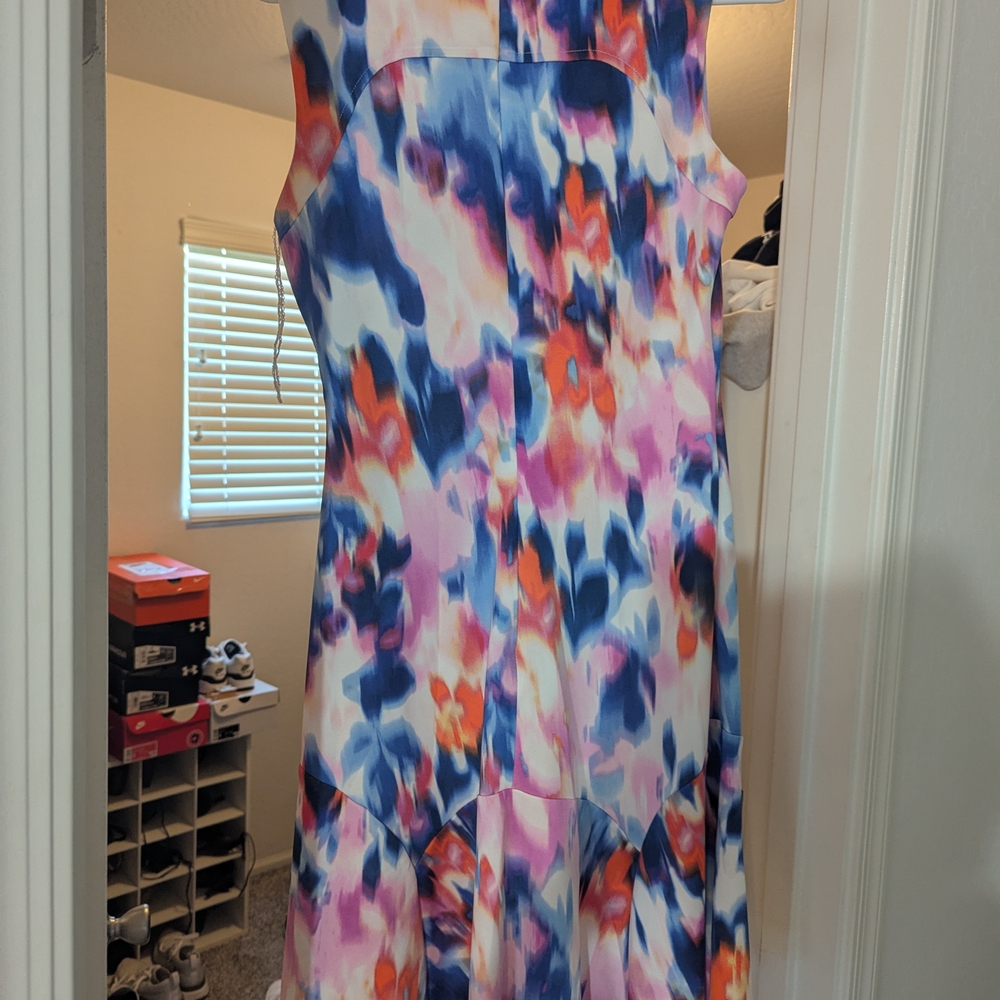 INC International Concepts Pink and Blue High Low Sundress